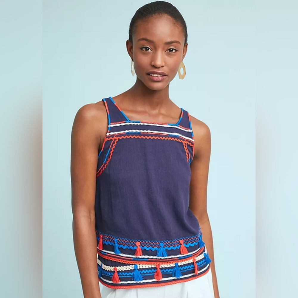 Maeve Palos Verdes Tasseled Tank Size 6